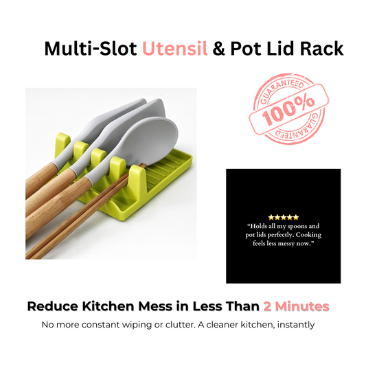 Multi-Slot Utensil & Pot Lid Rack